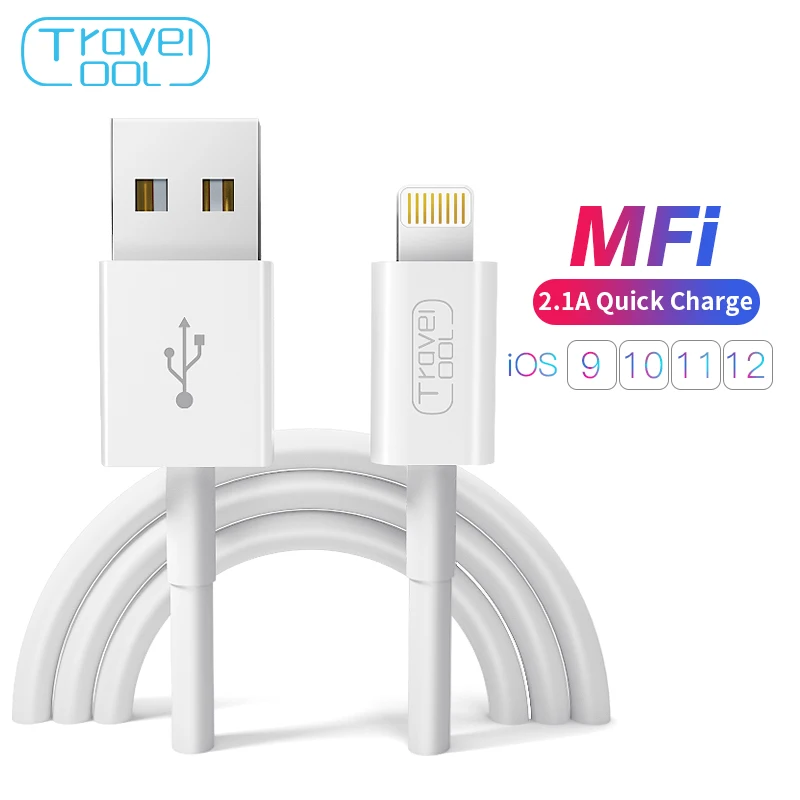 Usb кабель Travelcool для iPhone X XR 2.1A MFi быстрой зарядки Lightning usb 7 8 Max зарядное устройство USB