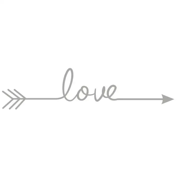 Серый Многоцветная Настенная Наклейка Love arrow для гостиной, спальни, виниловые Выгравированные Наклейки на стены, наклейки для украшения дома - Цвет: Серый