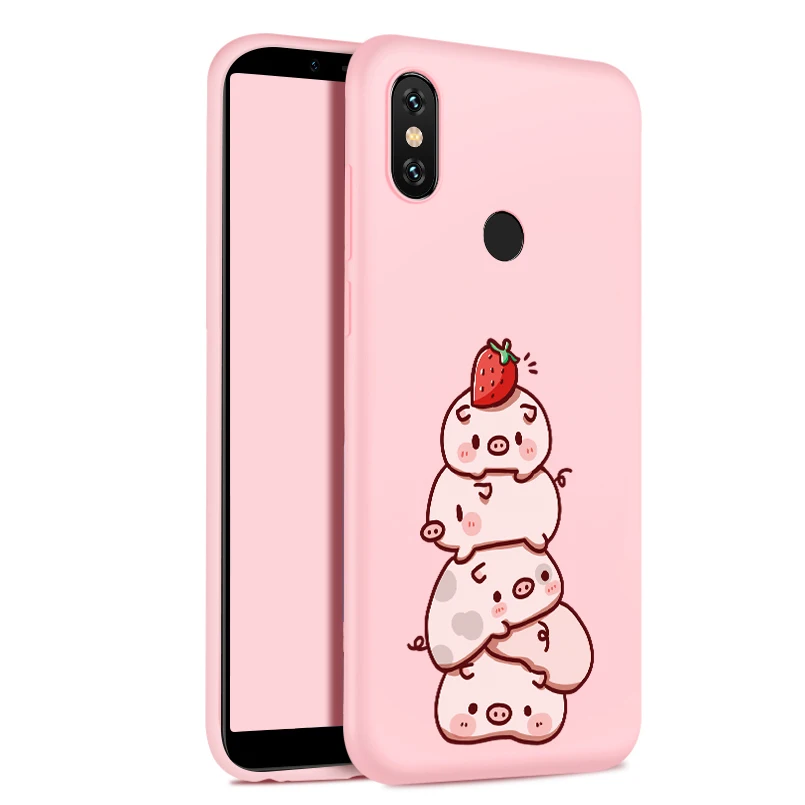 Cartoon Case For Xiaomi Mi A2 Lite Cover Cute Silicone Original 3D Relief Bumper Fundas 8 9 Phone |