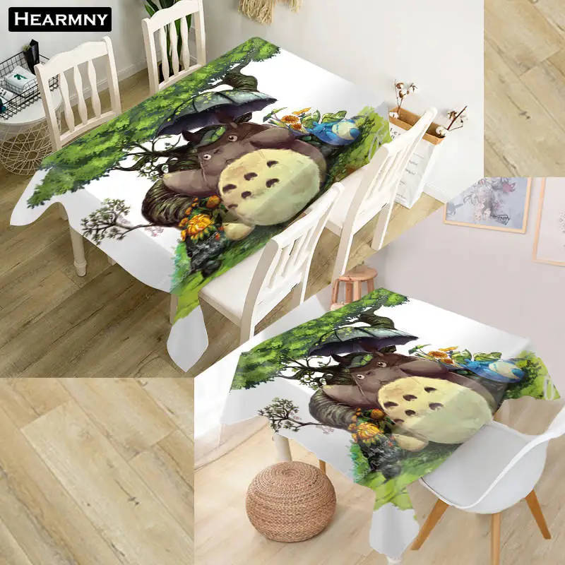 Скатерть Totoro из водонепроницаемой ткани Оксфорд квадратная/прямоугольная ткань