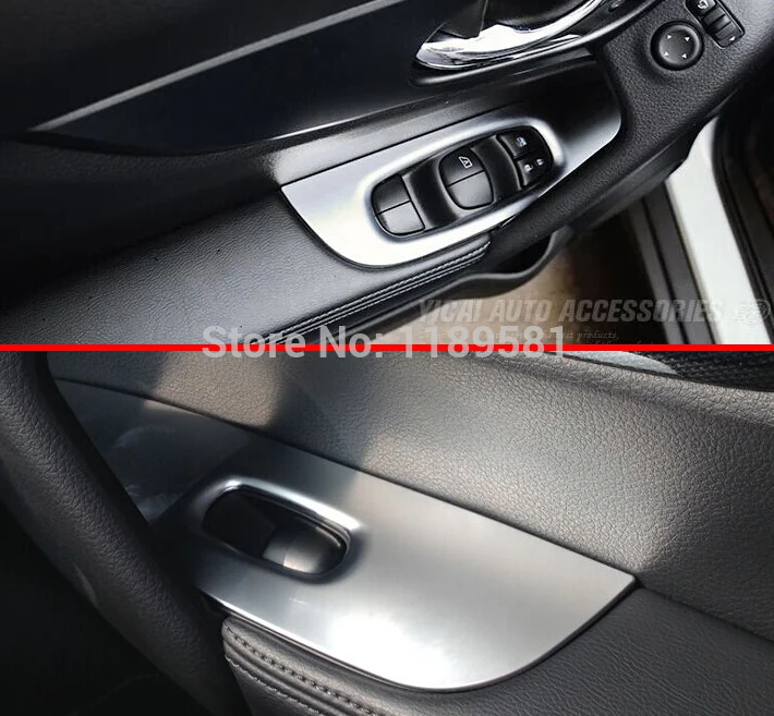 

For Nissan X-Trail Rogue 2014 2015 2016 2017 ABS Pearl Chrome Interior Door buttons panel Cover Trim