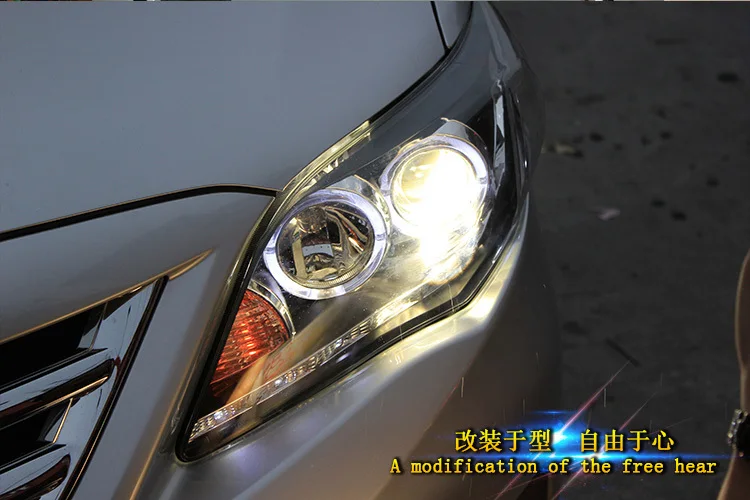 Автомобиль для toyota corolla фары Corolla фары 2011-2013 светодиодный направляющий DRL ангельские глазки H7 Биксеноновые линзы парковочная фара