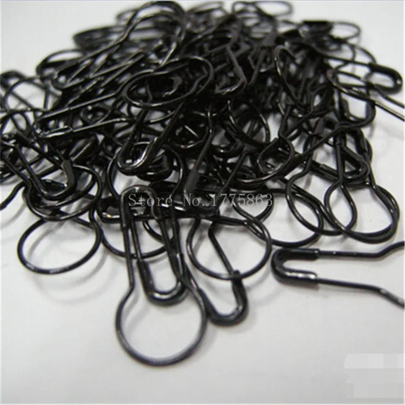

300Pcs Small Metal Black Safety Pins 0.8" / 20mm Black Gourd Pin AA7685