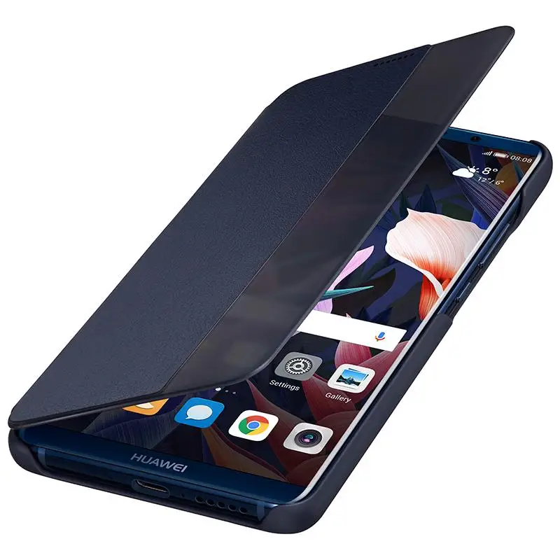 Чехол для HUAWEI MATE 10 Официальный смарт-чехол для HUAWEI MATE 10 Pro чехол с зеркальным окошком откидной кожаный чехол Funda
