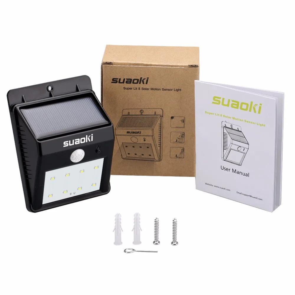 Suaoki 600 мАч батарея солнечная панель светодиодный светильник задний двор Открытый
