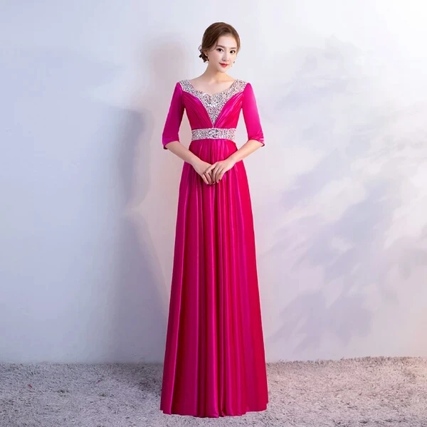 Глянцевое Длинное Красное атласное платье для выпускного вечера со складками