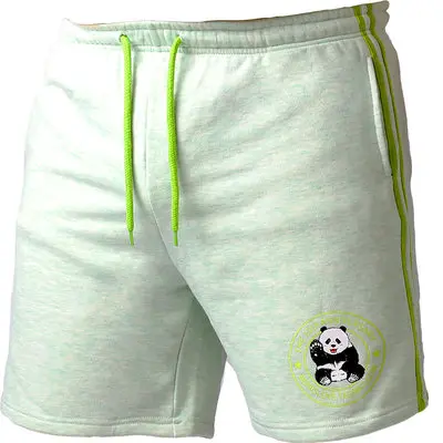 Light Green Новые хлопковые шорты для Медвежья Лапка, мужские шорты размера плюс, повседневные летние шорты с милой пандой, шорты до колен, штаны L XL XXL 3XL - Цвет: Light Green