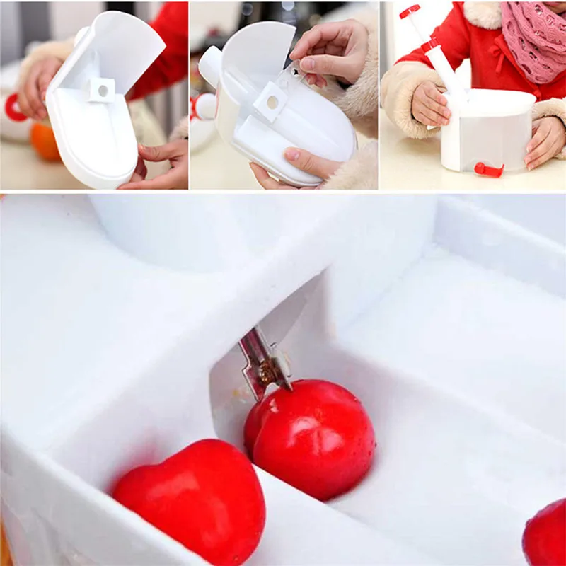 VOGVIGO Cherry фрукты приспособление для удаления косточек Cherry Pitter выбора с Пластик контейнер Новинка простой кухонный инструмент Аксессуары