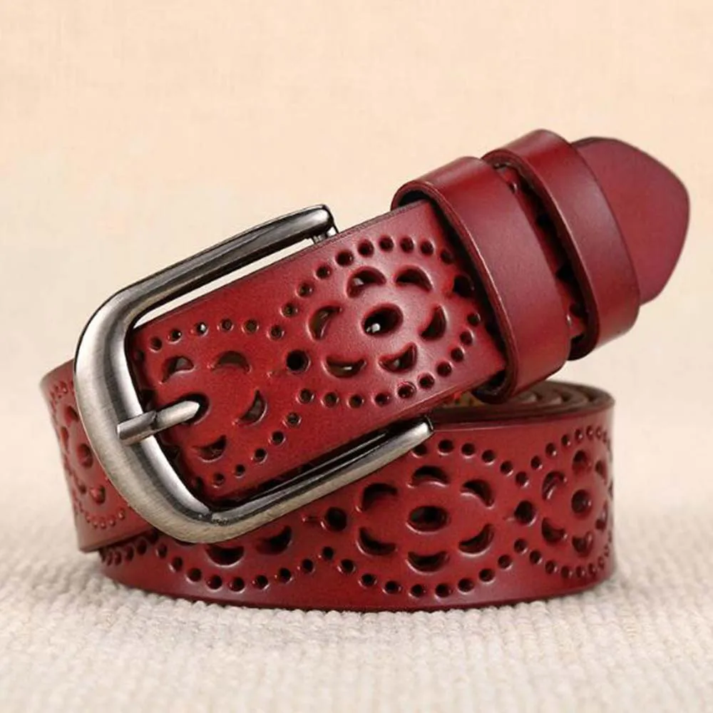 Пояс из натуральной кожи Женский широкий пояс без сверления роскошный для