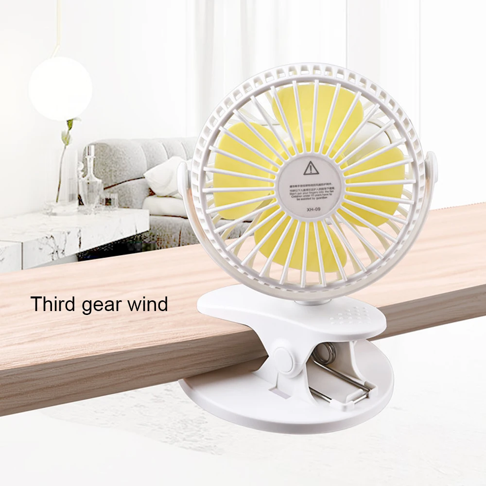 Мини настольный вентилятор USB Перезаряжаемый клип с батареей 1200/2000 мАч 360