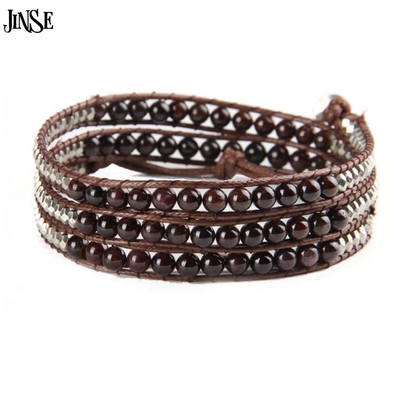 JINSE воск шнур ручной работы натуральный камень Плетеный с бусинами плетеный