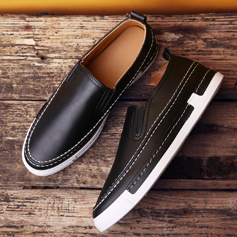 MIVNSKVE Hot Sale 2017 Spring British Luxury Brand Men Shoes PU Leather Metal Top Walking Mand Schoenen Mans Footwear Zapatillas | Обувь