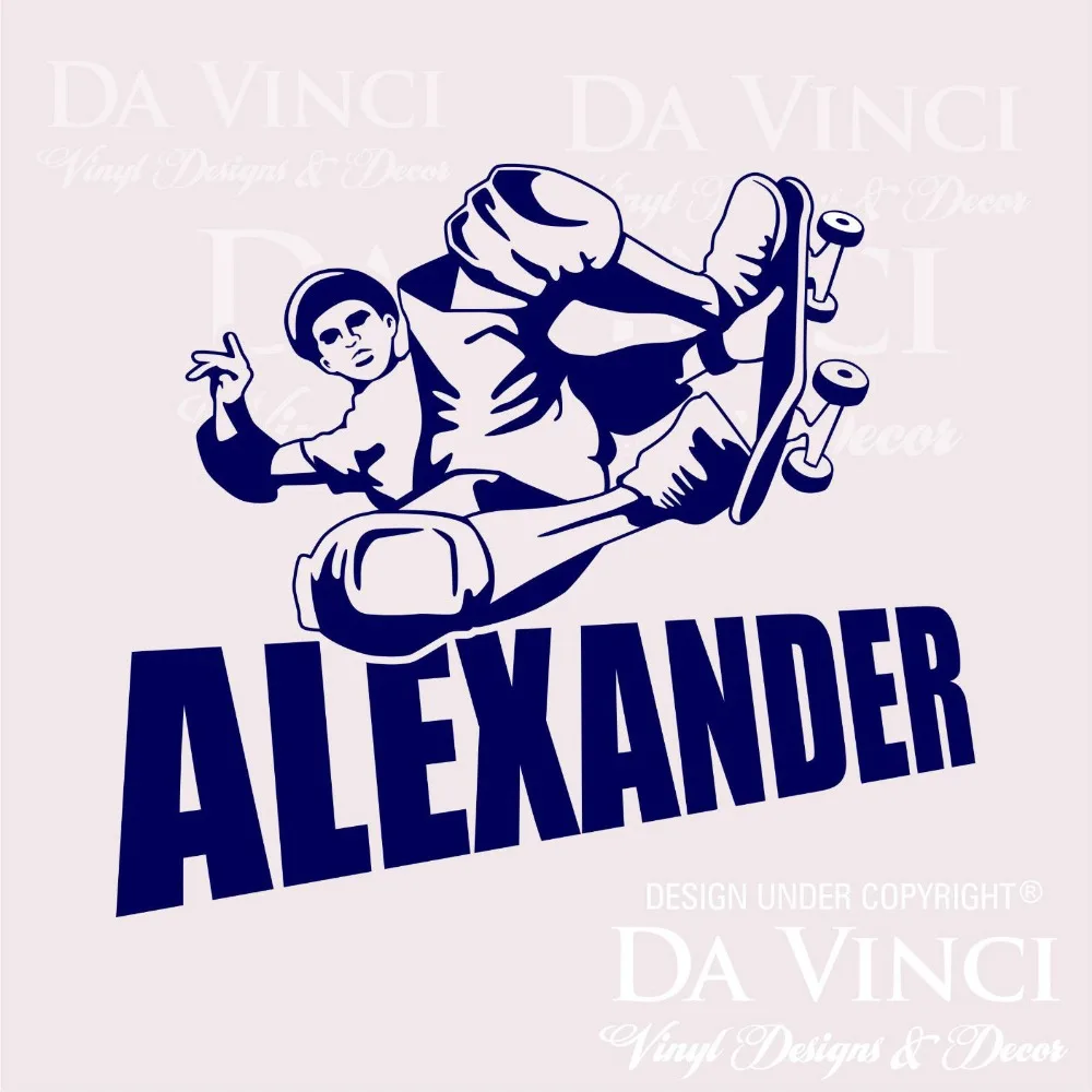 

Skateboard Skateboarding Skater Wall Room Custom Boy Name Vinyl Decal Sticker