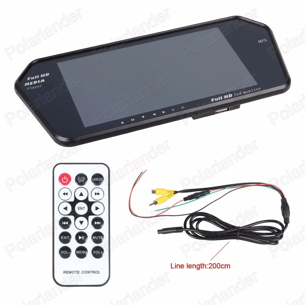 

7'' inch TFT screen Car mirror MP5 player 12V Car mirror bluetooth MP5 Audio video USB/SD/MMC AUX IN support rear view camera