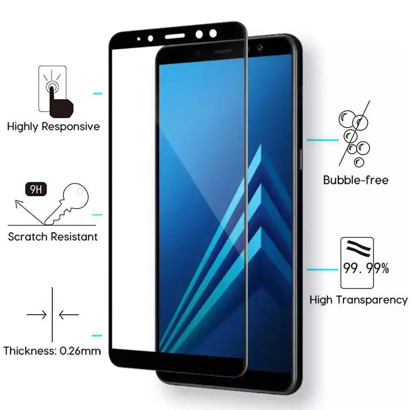 Защитное стекло для Samsung A5 A6 A7 A8 Plus A9 2018 закаленное Galaxy Gelaksi A 5 6 7 8 9 Защитная пленка