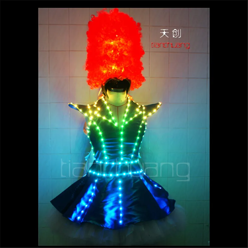 TC 64 полноцветные СВЕТОДИОДНЫЕ костюмы яркий свет RGB женская юбка dj Бар одежда для