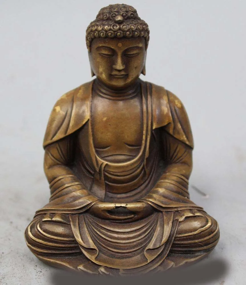 SCY 4 &quotТибет Буддизм Бронзовый Сиденья Шакьямуни Будда Амитабха Статуя | Дом и сад