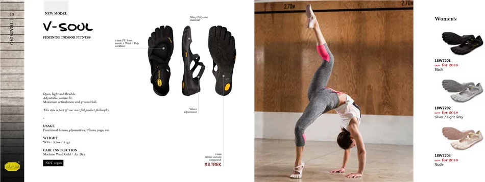Vibram Fivefingers V-Soul женские кроссовки Нескользящие износостойкие пять пальцев Крытый Фитнес-тренировка йога топ для занятия танцами Пилатес обувь
