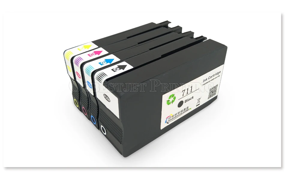 [Третий вечерние бренд] заменяемая картридж для hp 711XL 711 XL для hp DesignJet T120 T520 принтер(4 цвета-BK CMY