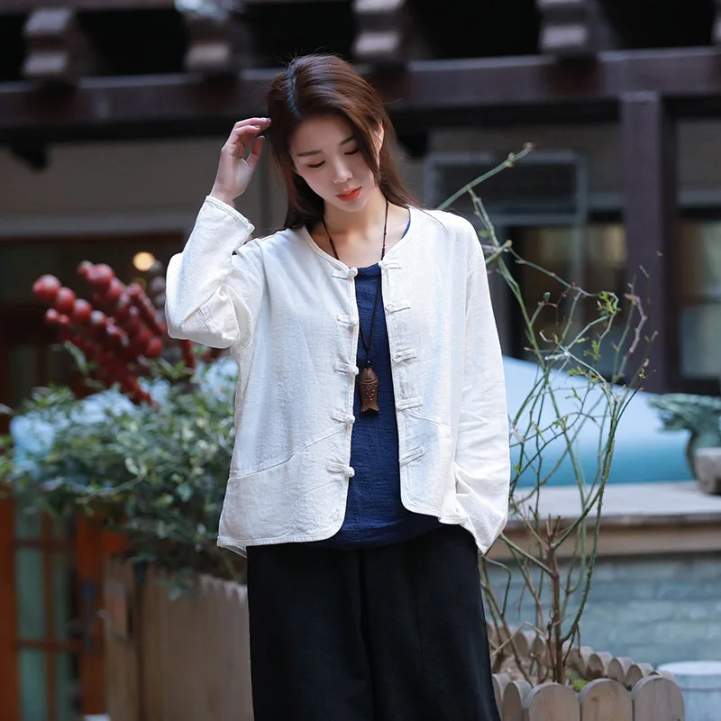 Женские хлопковые льняные рубашки винтажные блузки весна новинка высокое