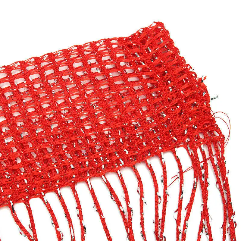 Red KiWarm цветная модная резинка, занавес для двери, бусины, разделитель для комнаты, оконная панель, занавеска, подвесной экран, Хрустальная бахрома, кисточка из бисера - Цвет: Red