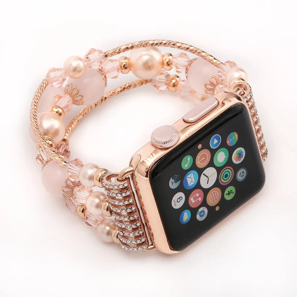 Браслет для часов Apple Watch Series 5 4 3 2 1 с жемчугом и агатом 38 40 42 44 мм|band for apple watch|for