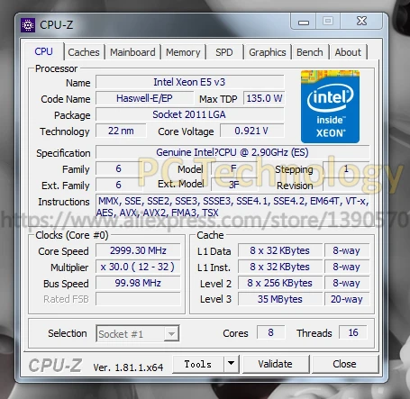 Оригинальный процессор Intel Xeon ES версии E5-2667V3 QEYA E5 2667 V3 ЦП 2 90 ГГц 8 ядер 35M 2667V3 LGA2011-3