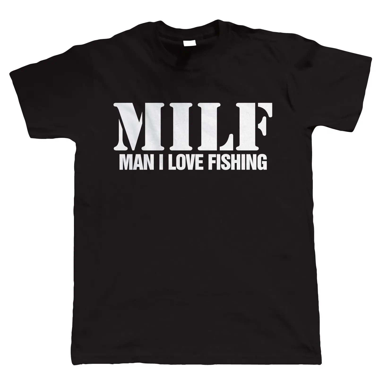 Футболка MILF мужская с надписью I Love Fishinger смешная тенниска из хлопка короткими