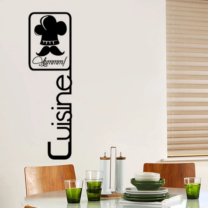 

French Chef Kitchen Wall Sticker Restaurant Art Mural Home Decor Waterproof Wallpaper JG1102