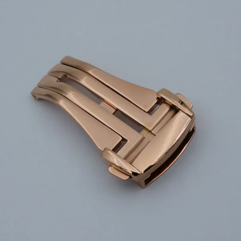 MAIKES High Quality 316L Stainless Steel Butterfly Buckle Silver Watch Band Strap Folding Clasp 16mm 18mm 20mm For Omega