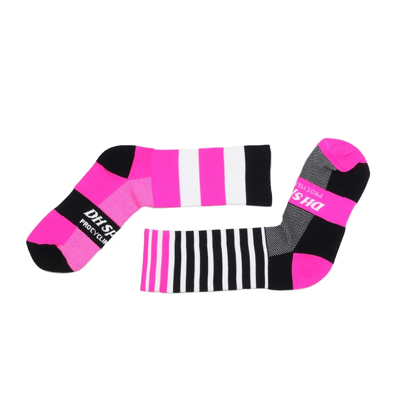 DH12 Rose Black DH спортивные носки для велоспорта мужские и женские дышащие Компрессионные носки для бега уличные носки для шоссейного велосипеда Аксессуары для велосипеда - Цвет: DH12 Rose Black