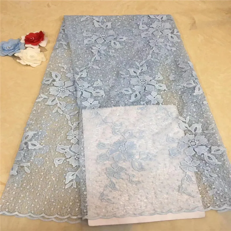 

Cassiel White African Sequin Lace Fabric 5Yards Latest Nigerian Sequence Tulle French Mesh Net Lace Fabric For Bridal