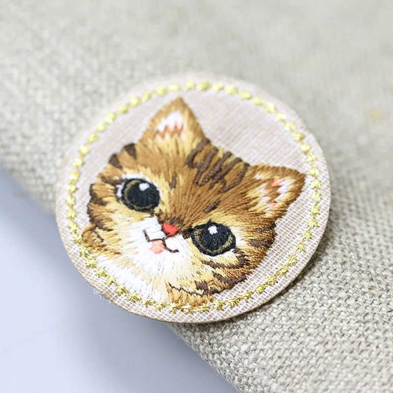1 шт маленький размер мультфильм милый круглый Кот патч для одежды Железный На
