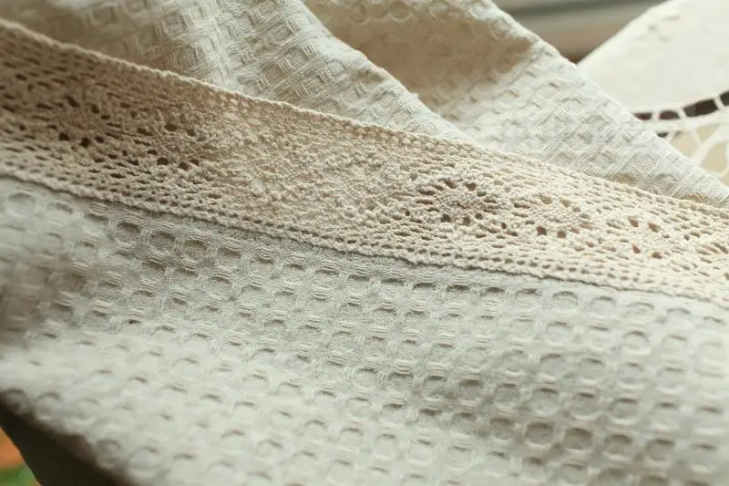 Бежевый сотовый хлопковый штор в американском стиле клетку из хлопка и льна