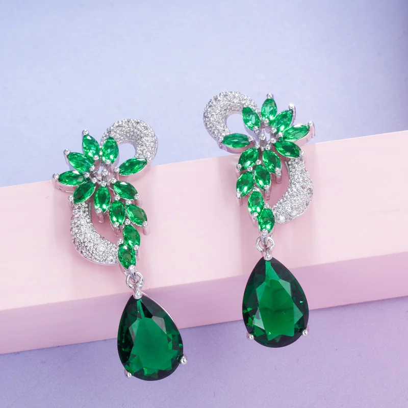 Женские длинные висячие серьги QooLady с австрийскими кристаллами для выпускного