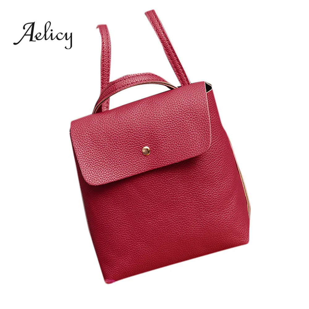 Женский кожаный портфель Aelicy школьный рюкзак на плечо дорожная сумка из