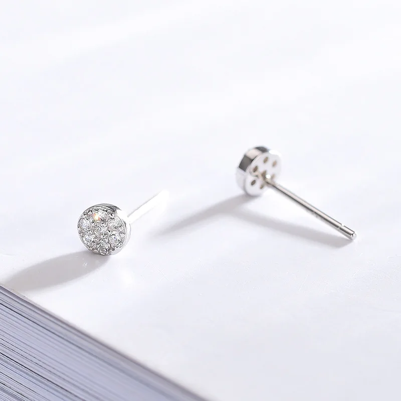 Женские серьги-гвоздики из серебра 100% пробы с фианитом | Украшения и аксессуары