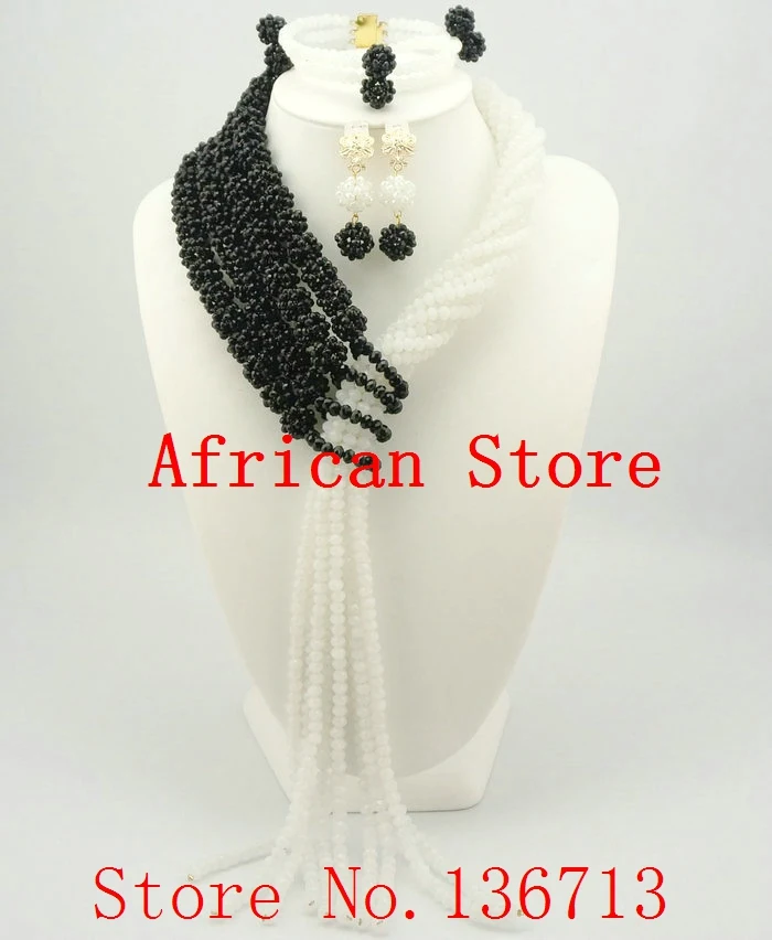 

Newest african beads jewelry set nigerian wedding african beads 7 color indian multi layer necklace / Earrings women BS402-2