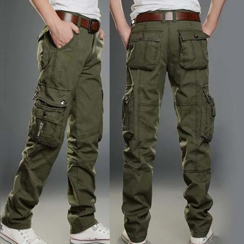 1 Шт. Мода Мужчины Брюки Качество Хлопка Чистый Цвет Карман На Молнии