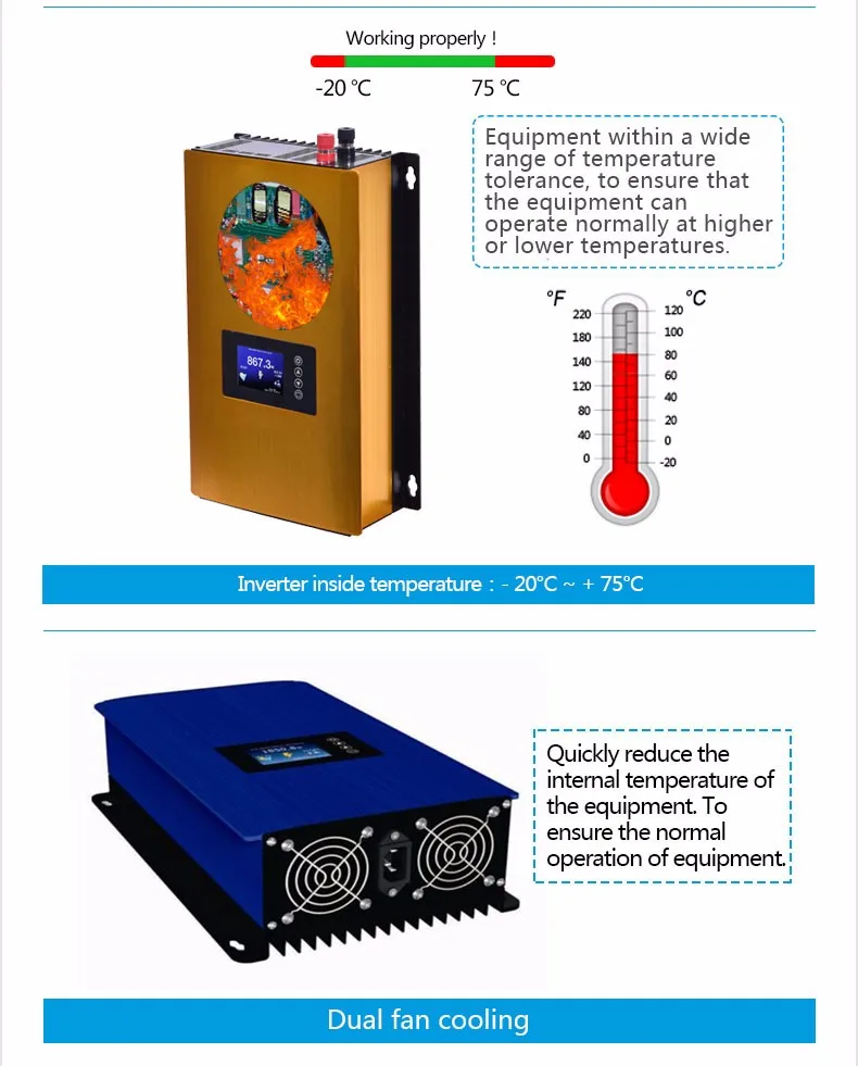 1000 Вт lcd Солнечный Grid-Tie инвертор MPPT чистая синусоида с ограничителем функции AC110V/230 V Батарея разрядка мощность