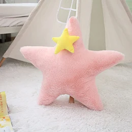 Pink star Фэнтези желтая звезда Луна Корона сердце форма плюшевая подушка мягкая подушка для дивана стула подушка из искусственного меха кролика спинка для кормящих девочек - Цвет: Pink star