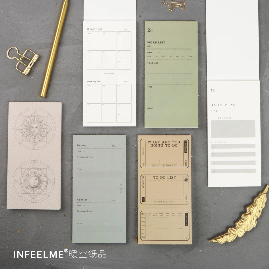 Новый ретро стол Еженедельный ежедневный планировщик мультфильм липкие заметки