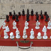high grade antique wooden chinese chess game set folding chessboard chinese traditions resin chess pieces board game yernea