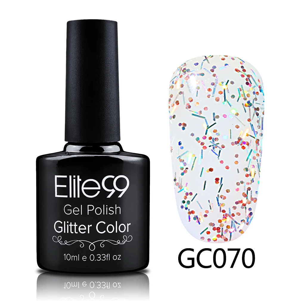 Elite99 10 мл Soak Off Diamond гель УФ гель для ногтей с блестками Лак Блеск геллак нужно УФ лампы клей для ногтей эмаль блёстки гель - Цвет: S-GC070