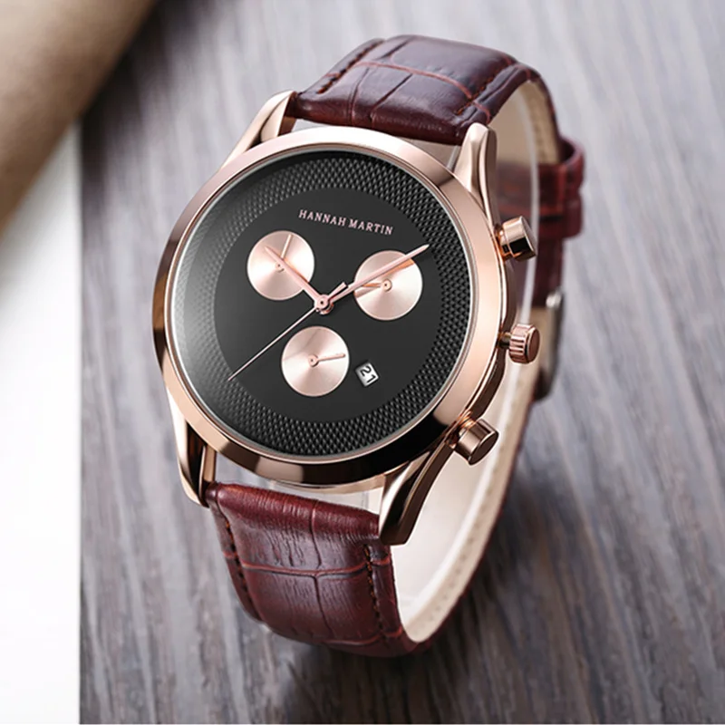 Hannah Martin Top Brand Luxury Wrist Watch Men Sport Auto Date Men's Waterproof Watches Clock kol saati reloj hombre | Наручные часы