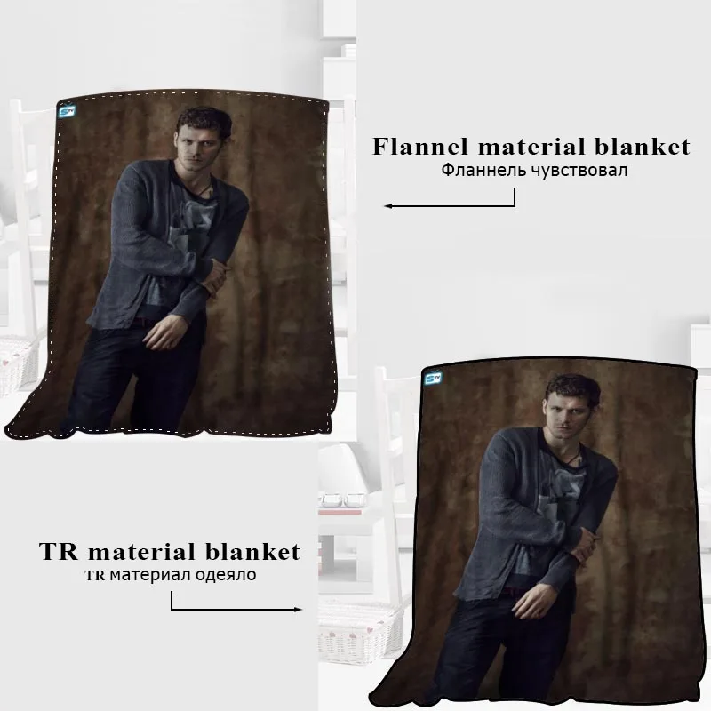 Custom Joseph Morgan Blanket TR/ Flannel Fleece Fabric New Year Decoration Comfortable Warm Super Soft Bedroom | Дом и сад
