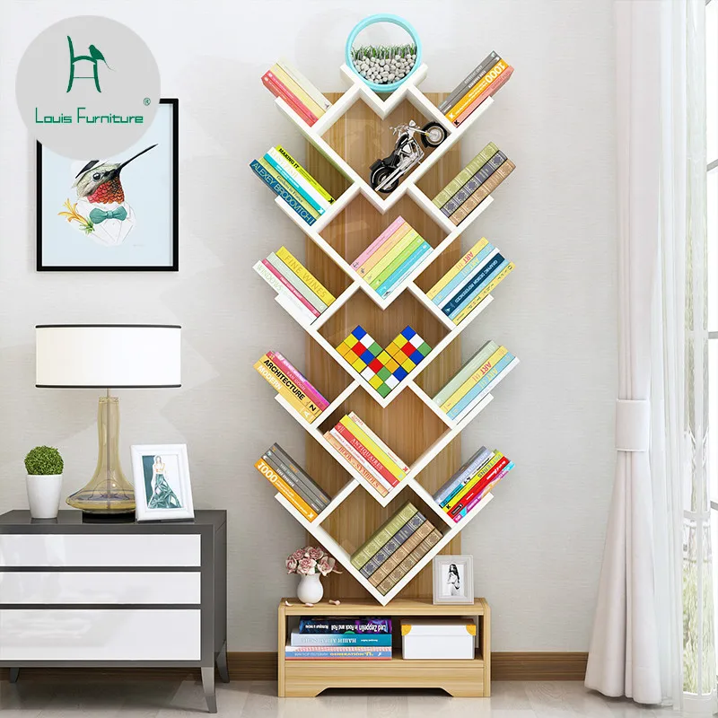 

Louis Fashion Bookcases Tree Shape Storage Simple Modern Creative Storage Room Living Room Simple Landing