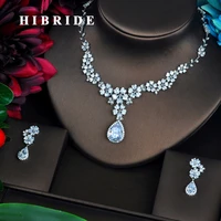 hibride elegant flower shape aaa cz jewelry sets for women luxury necklace set wedding dress accessories party show gifts n 459