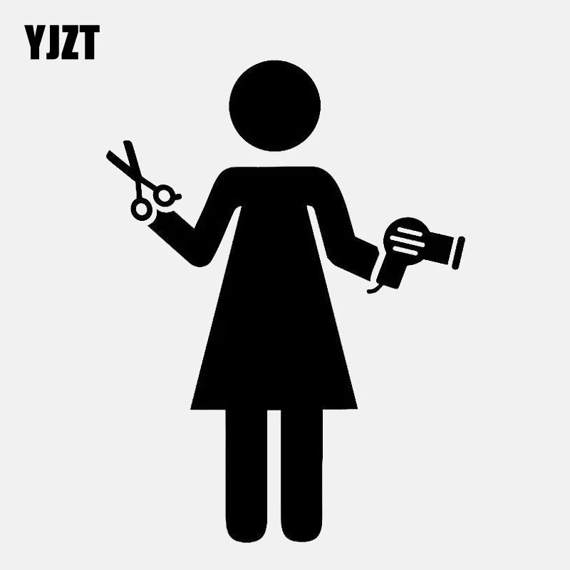 YJZT 11.1CM*14.8CM Stylish Barber Shop Haircut Silhouette Vinyl Decoration Car Sticker C22-0107 | Автомобили и мотоциклы