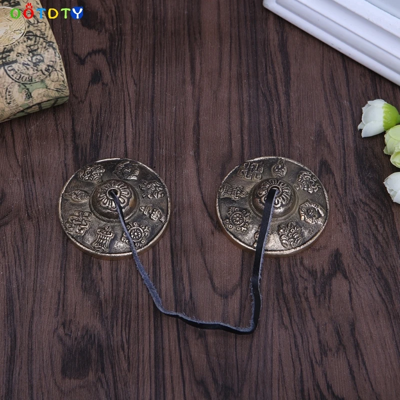 Тибетский Tingsha Cymbals колокольчик буддизм благоприятный Ом Мани Непальский ручной